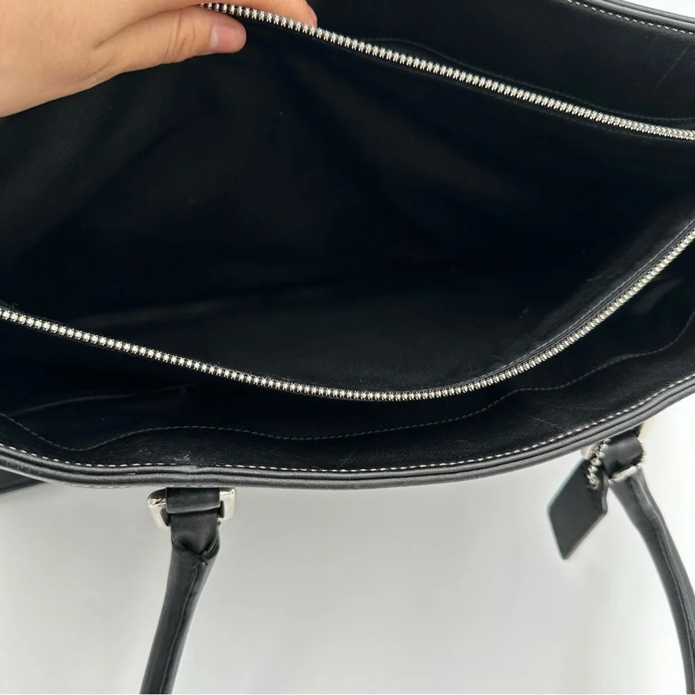 Coach Black Leather Tote Bag
